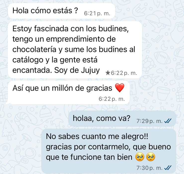 Mensaje de clienta de Budiné